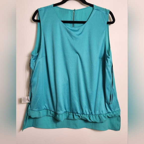 Thalia Sodi Turquoise Embellished Sleeveless Blouse Size XL.   #E03 - Picture 5 of 11